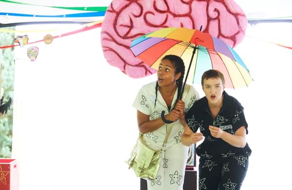 Heather Porte and Kate Spencer perform on stage at FloFest