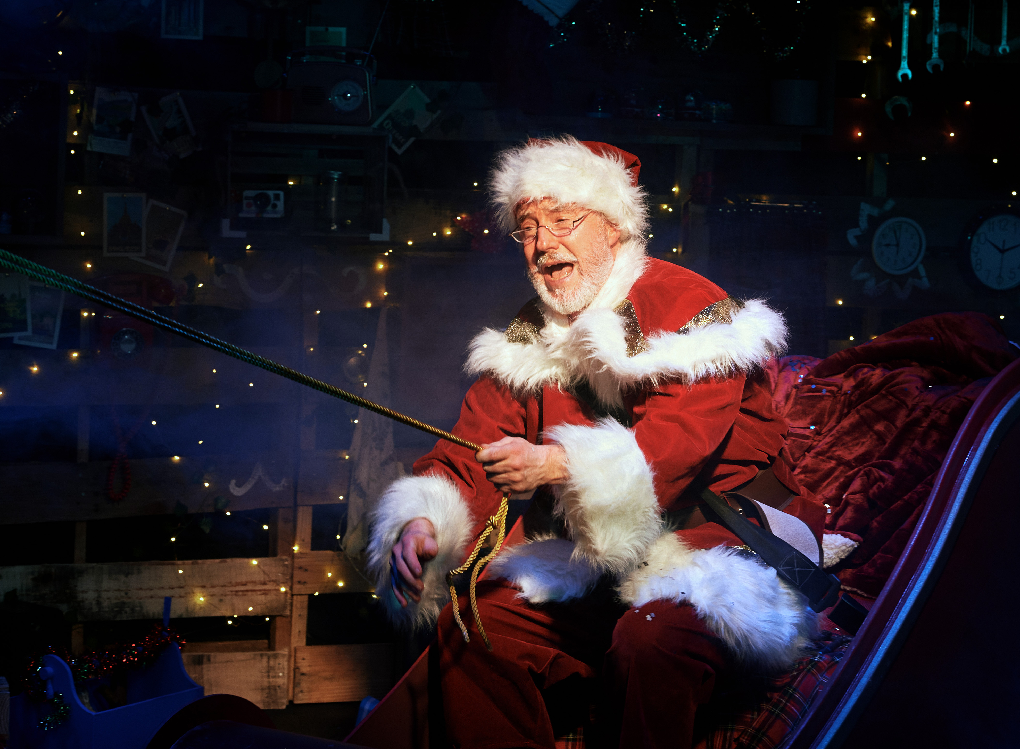 Father Christmas sat in his sleigh