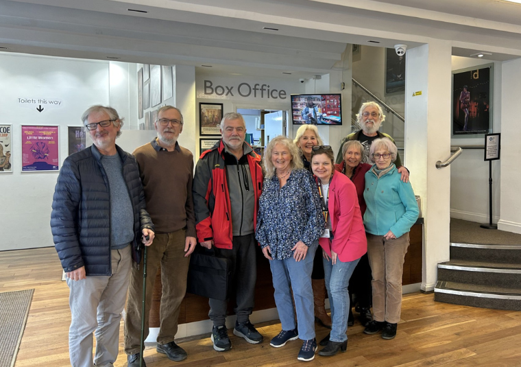 Group of Playmaker Later participants from 2025 standing in the lobby of Oxford Playhouse