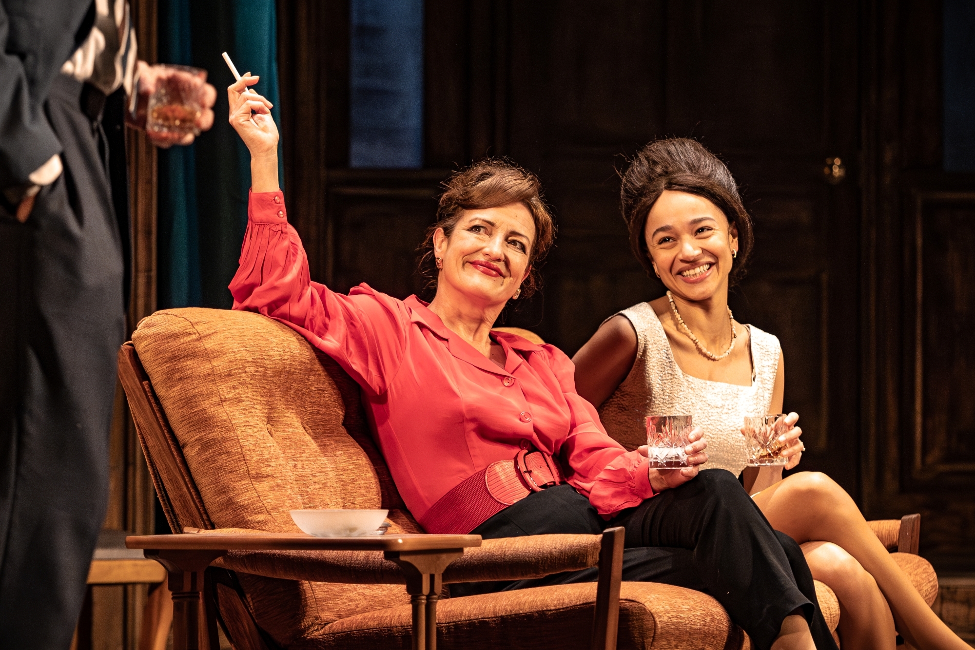 Katy Stephens as Martha and Leah Haile as Honey in Edward Albee’s Who’s Afraid of Virginia Woolf?