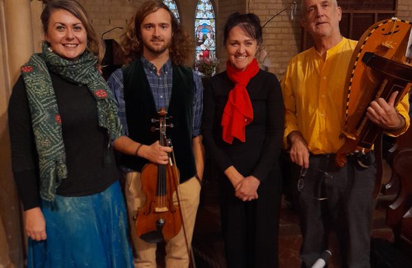 The performers looking at the camera