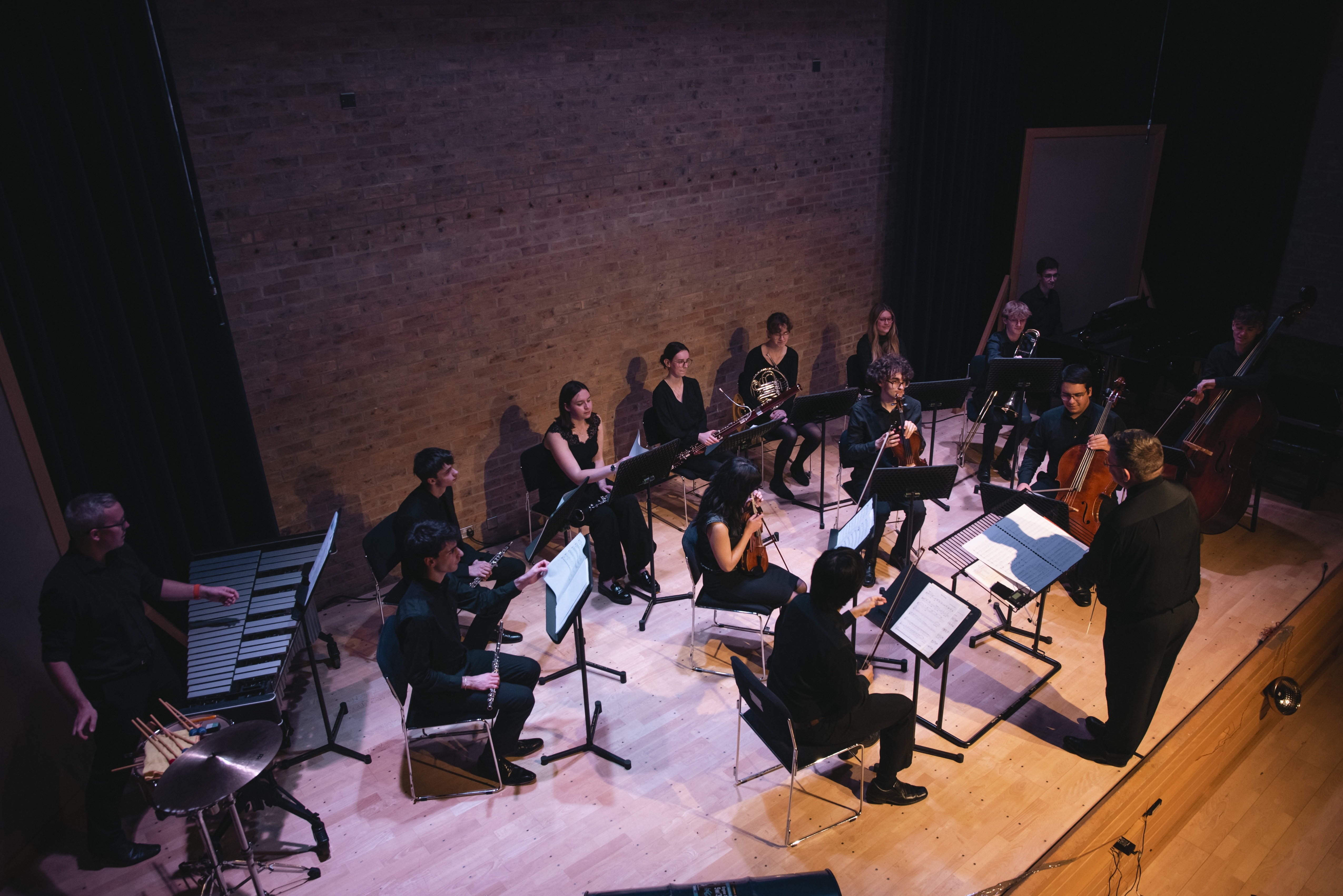An orchestra on a stage