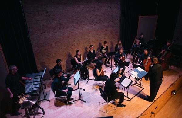 An orchestra on a stage