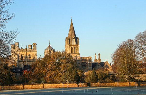 Christ Church College seen from the south at sunset