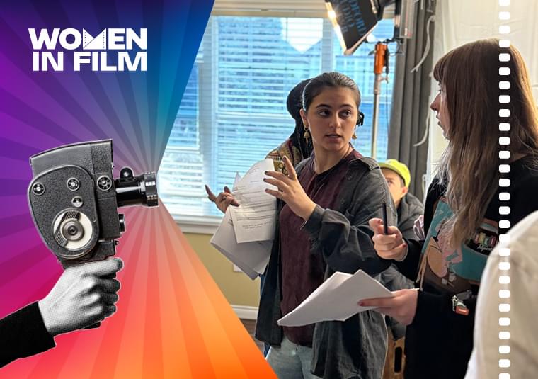 A group of filmmakers discussing a shoot