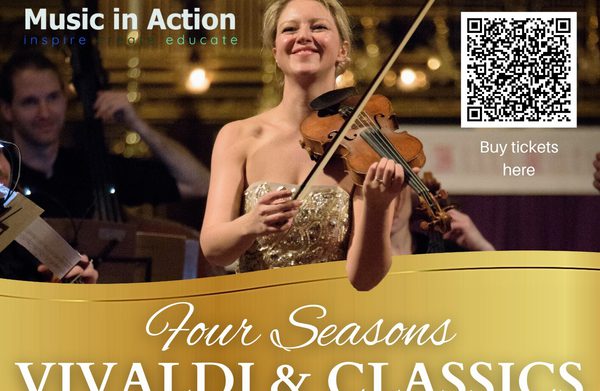 The performer playing their instrument and a title and programme description