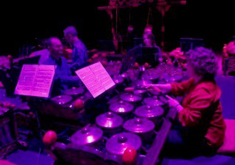 An orchestra performing