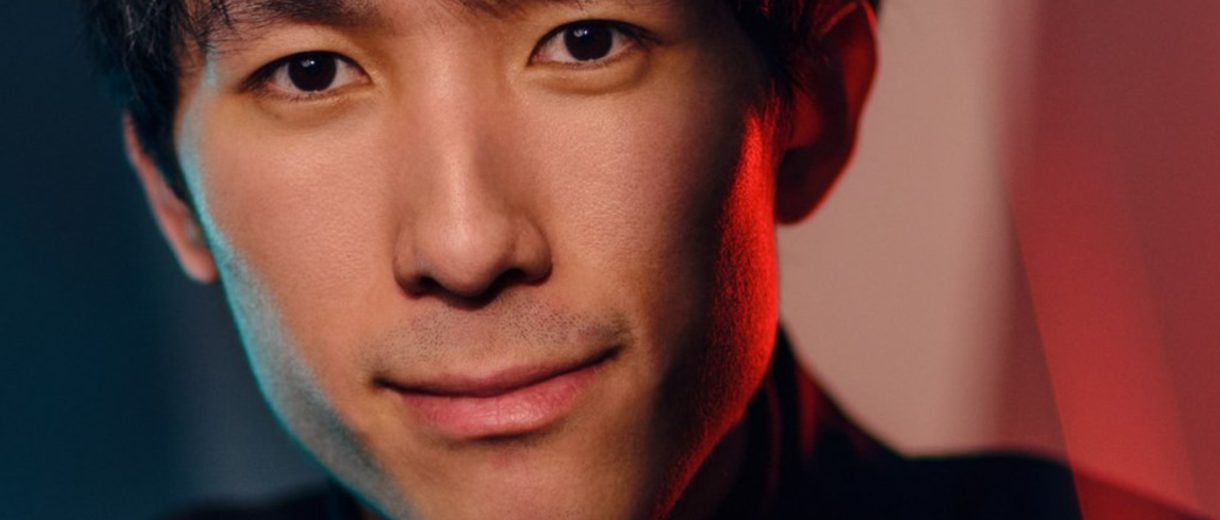 The performer looking at the camera