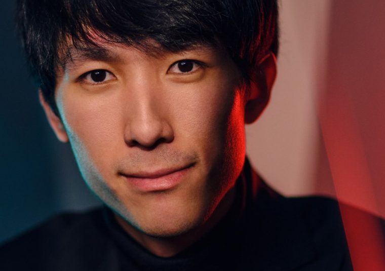 The performer looking at the camera