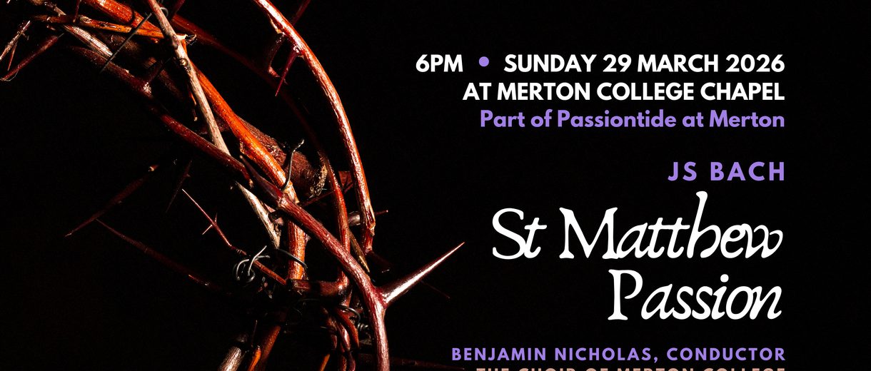 A crown of thorns, with the event title and information on the right