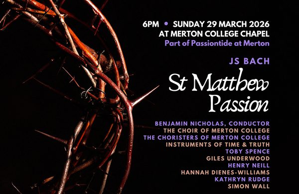 A crown of thorns, with the event title and information on the right