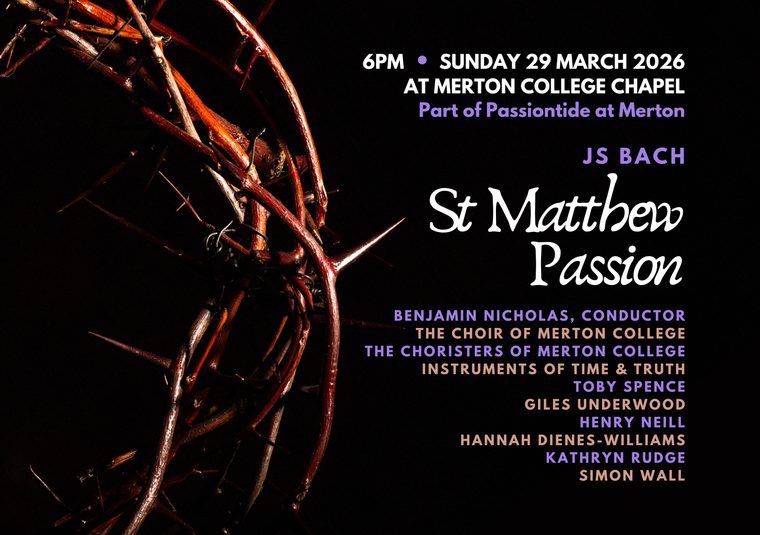 A crown of thorns, with the event title and information on the right