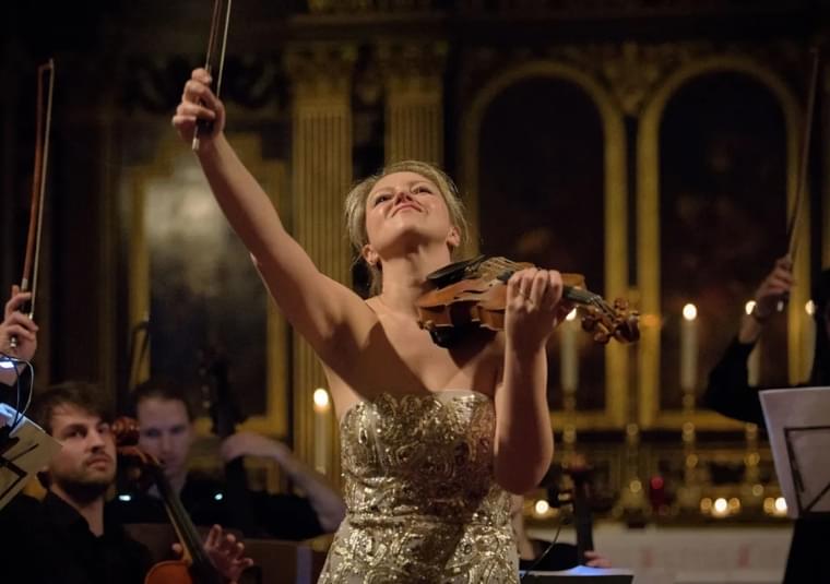 Performer and orchestra with instruments