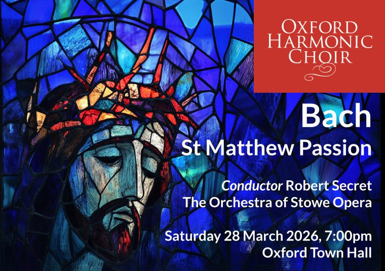 A person wearing a crown of thorns on a blue stained glass window