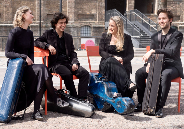 The performers looking at the camera