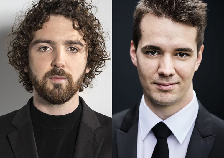 The performers, facing the camera