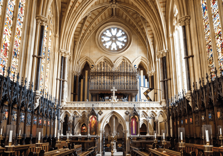The interior of a church